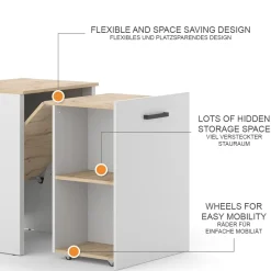 Schreibtisch Adam Greige/Artisan 60 x 50.4 cm ausziehbar Vicco