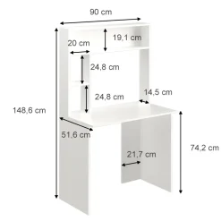 Schreibtisch Albano Weiß 90 x 51.6 cm Vicco