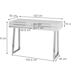 Schreibtisch Alexia Weiß 120 x 50 cm mit Schubladen Vicco