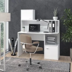 Schreibtisch Alwin Weiß 115 x 55 cm mit 2 Türen Vicco