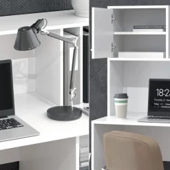 Schreibtisch Alwin Weiß 115 x 55 cm mit 2 Türen Vicco