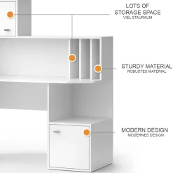 Schreibtisch Alwin Weiß 115 x 55 cm mit 2 Türen Vicco