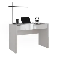 Schreibtisch Annabelle Weiß Hochglanz/Weiß 110 x 50 cm mit 2 Schubladen Vicco