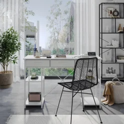 Schreibtisch Chino Weiß 120 x 40 cm mit 3 Schubladen Vicco