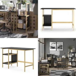 Schreibtisch Elvia Schwarz 120 x 60 cm Vicco