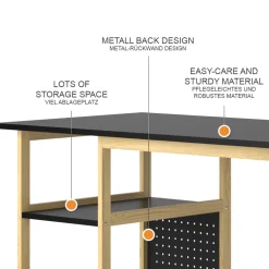 Schreibtisch Elvia Schwarz 120 x 60 cm Vicco