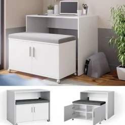 Schreibtisch Flona Weiß 93.2 cm Vicco