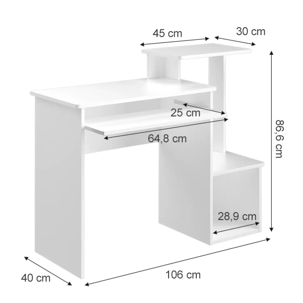 Schreibtisch Karl Weiß 106 x 40 cm Vicco
