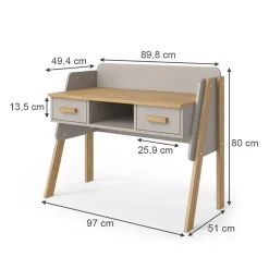 Schreibtisch Malia Cashmere/Eiche 97 x 51 cm Vitalispa