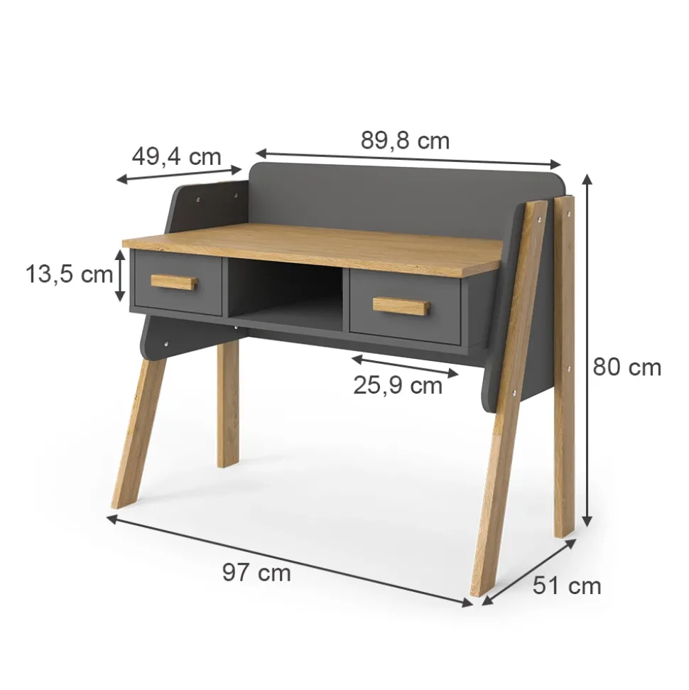 Schreibtisch Malia Grau 97 x 51 cm Vitalispa