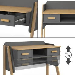 Schreibtisch Malia Grau 97 x 51 cm Vitalispa