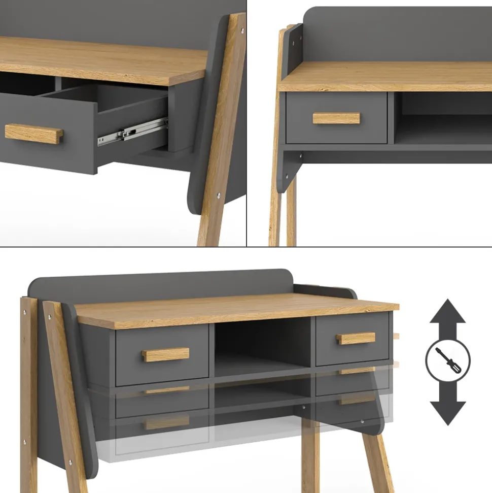 Schreibtisch Malia Grau 97 x 51 cm Vitalispa