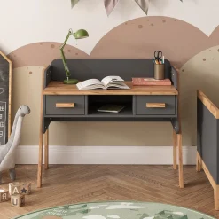 Schreibtisch Malia Grau/Artisan 97 x 51 cm mit 2 Schubladen Vitalispa