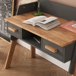 Schreibtisch Malia Grau/Artisan 97 x 51 cm mit 2 Schubladen Vitalispa