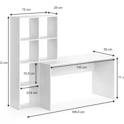 Schreibtisch Mara Weiß 166.8 x 59 cm Vicco