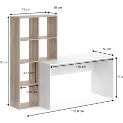 Schreibtisch Mara Weiß/Sonoma 166.8 x 59 cm Vicco