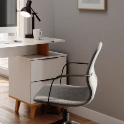 Schreibtisch Nautica Weiß 138 x 60 cm mit Schubladen L Vicco