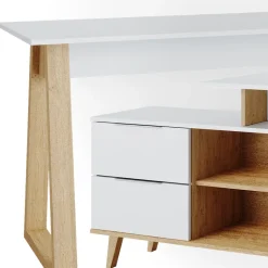 Schreibtisch Nautica Weiß 138 x 60 cm mit Schubladen XL Vicco