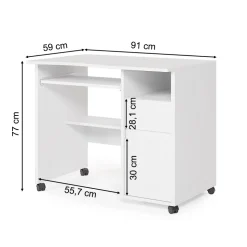 Schreibtisch Polo Weiß 91 x 59 cm Vicco
