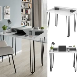 Schreibtisch Sannar Weiß 110 x 60 cm mit Schubladen Vicco