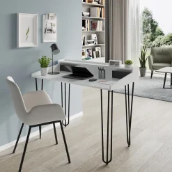 Schreibtisch Sannar Weiß 110 x 60 cm mit Schubladen Vicco