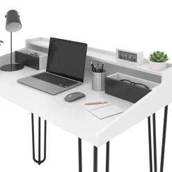 Schreibtisch Sannar Weiß 110 x 60 cm mit Schubladen Vicco