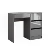 Schreibtisch Sherry Grau Hochglanz 90 x 40 cm mit Schubladen Vicco