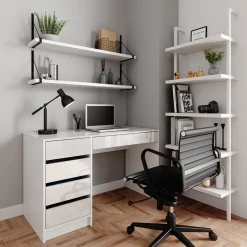 Schreibtisch Sherry Weiß 55 x 120 cm mit Schubladen Vicco