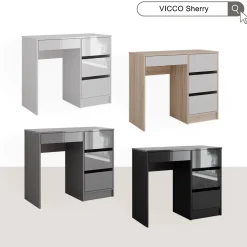 Schreibtisch Sherry Weiß/Sonoma 90 x 40 cm mit Schubladen Vicco