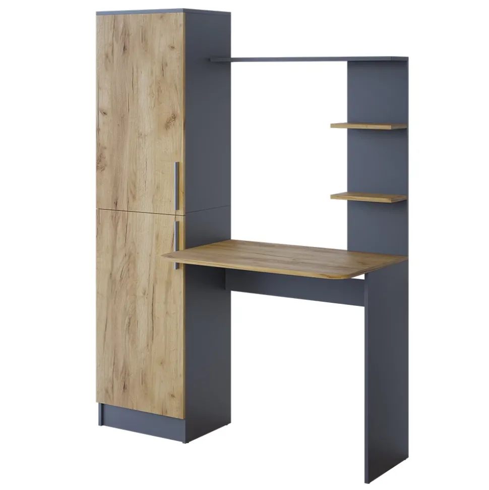 Schreibtisch Tessa Anthrazit/Goldkraft Eiche 122.9 x 52 cm Vicco