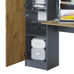 Schreibtisch Tessa Anthrazit/Goldkraft Eiche 122.9 x 52 cm Vicco