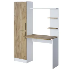 Schreibtisch Tessa Weiß/Goldkraft Eiche 122.9 x 52 cm Vicco