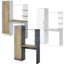 Schreibtisch Tessa Weiß/Goldkraft Eiche 122.9 x 52 cm Vicco