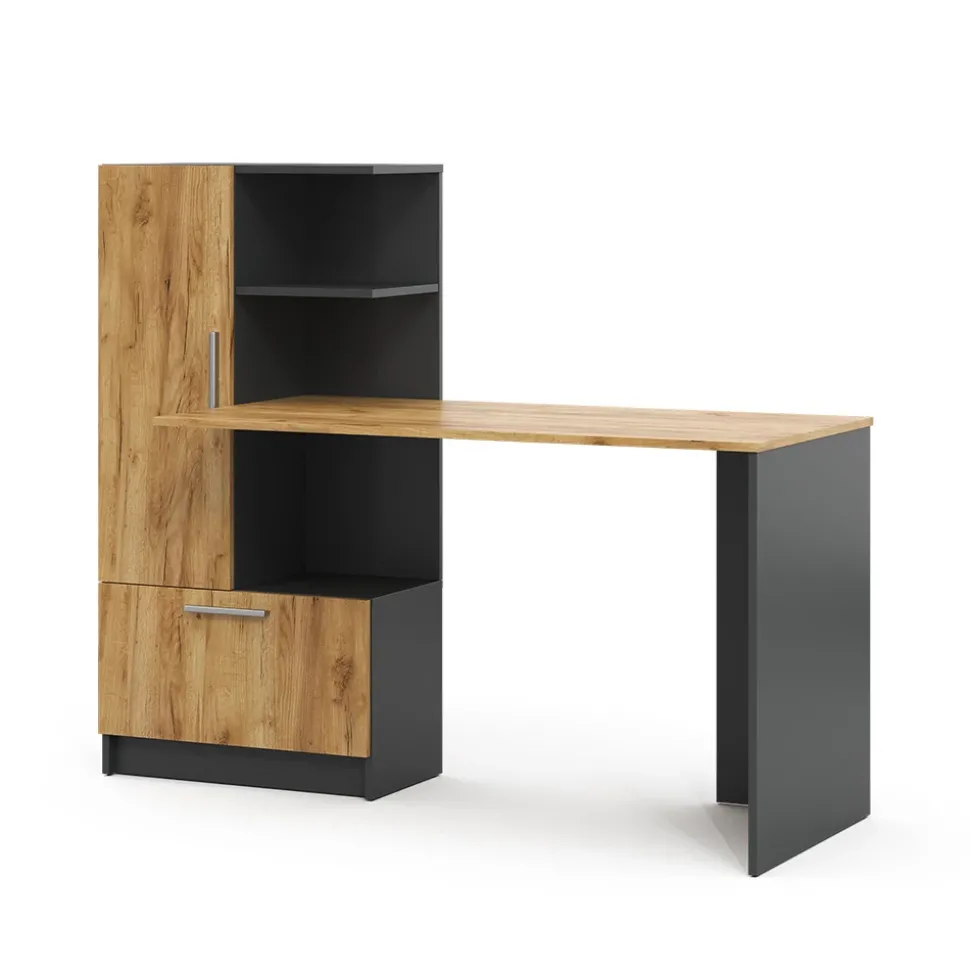 Schreibtisch Tomy Anthrazit/Goldkraft Eiche 150 x 59 cm Vicco