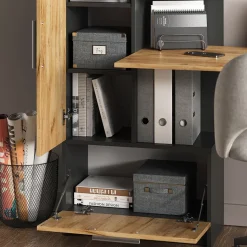 Schreibtisch Tomy Anthrazit/Goldkraft Eiche 150 x 59 cm Vicco