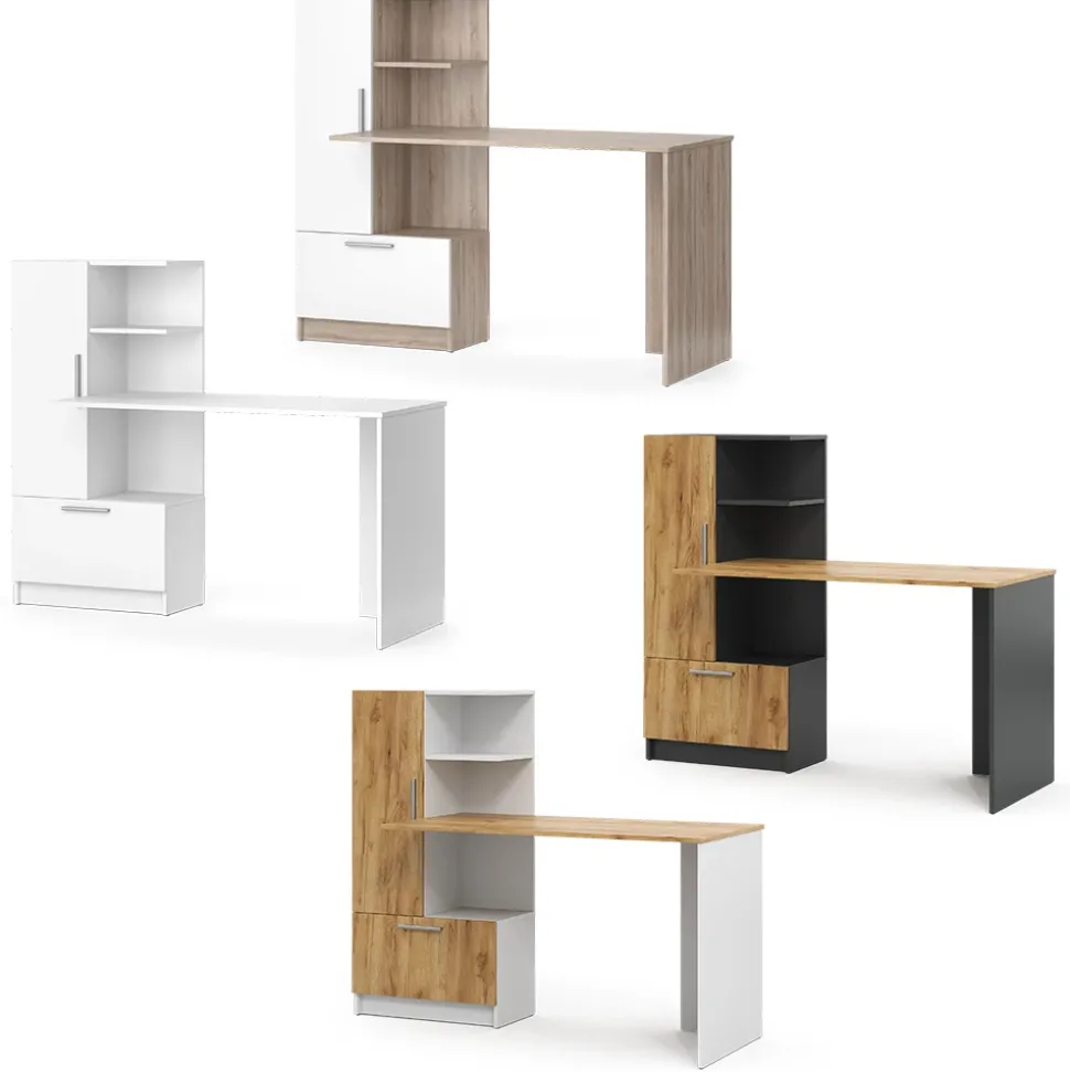 Schreibtisch Tomy Anthrazit/Goldkraft Eiche 150 x 59 cm Vicco