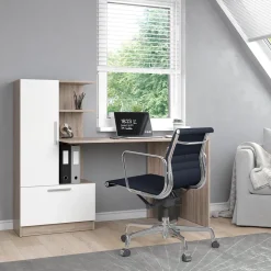 Schreibtisch Tomy Sonoma/Weiß 150 x 59.3 cm Vicco