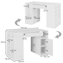 Schreibtisch Victoria Weiß 135 x 68 cm Vicco