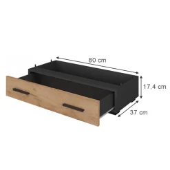 Schubladenmodul Ingo Anthrazit/Goldkraft Eiche 80 x 17.4 cm mit Schublade Vicco