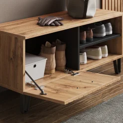 Schuhbank Amber Eiche Wotan 100 x 45 cm Vicco