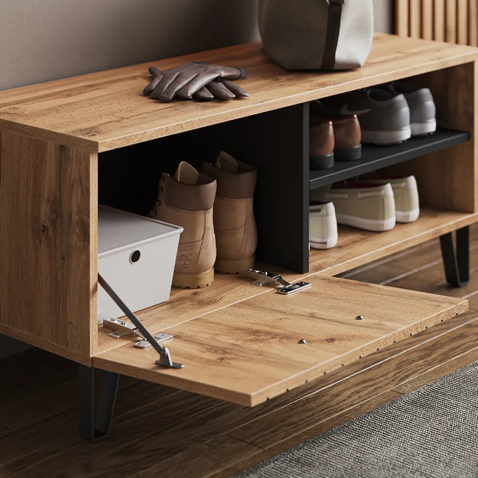 Schuhbank Amber Eiche Wotan 100 x 45 cm Vicco