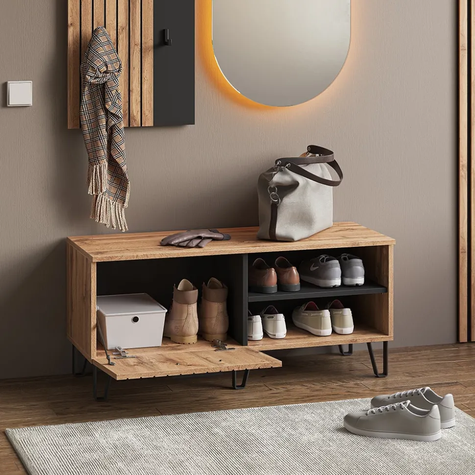 Schuhbank Amber Eiche Wotan 100 x 45 cm Vicco