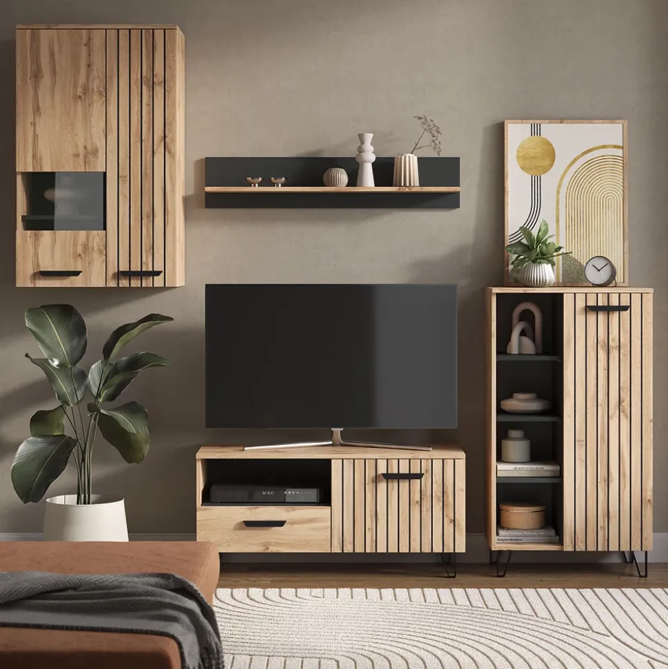 Schuhbank Amber Eiche Wotan 100 x 45 cm Vicco