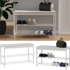 Schuhbank Borneo Weiß 80 x 52 cm Vicco