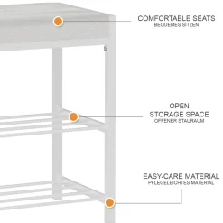 Schuhbank Borneo Weiß 80 x 52 cm Vicco