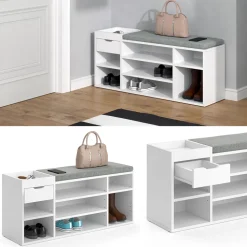 Schuhbank Eleon Weiß 101.1 x 45 cm Vicco