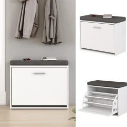 Schuhbank Georg Weiß 60 x 49.5 cm mit Auflage Vicco