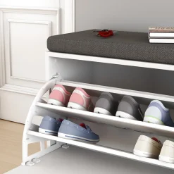 Schuhbank Georg Weiß 60 x 49.5 cm mit Auflage Vicco