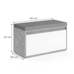 Schuhbank Iker Beton 80 x 45 cm Vicco