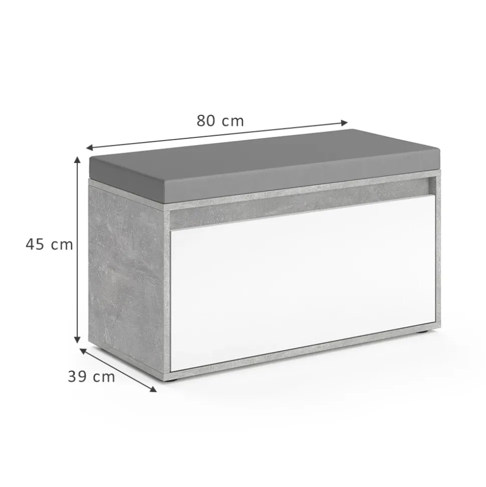 Schuhbank Iker Beton 80 x 45 cm Vicco